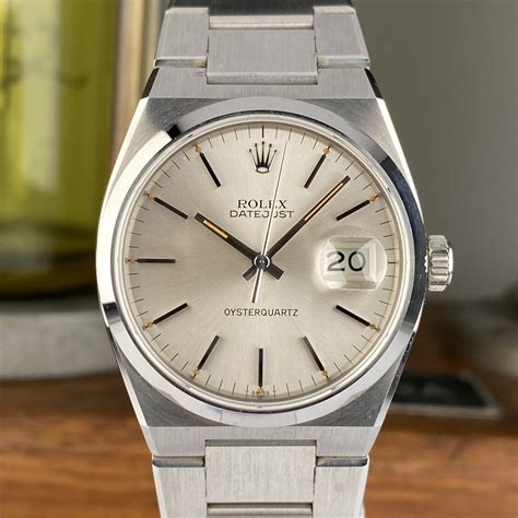 rolex datejust oysterquartz leather band|Rolex oysterquartz Datejust used value.